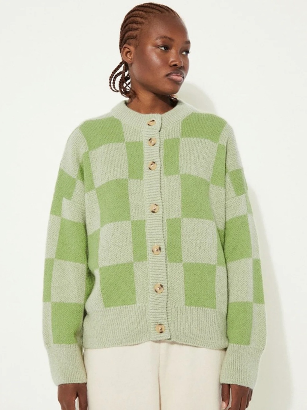 Orla Checkered Cardigan